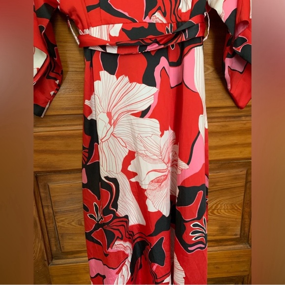 NWOT Zara Floral Kimono Maxi Dress, Medium - Picture 8 of 13